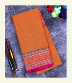 Orange Cotton Saree