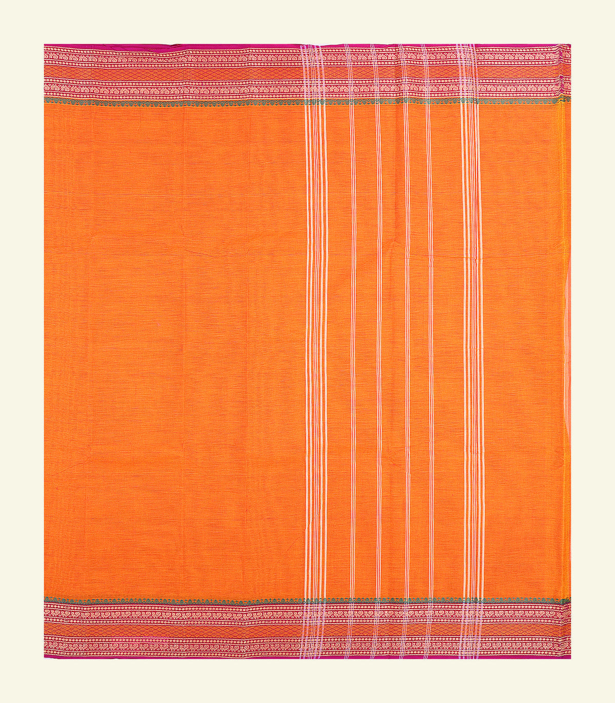 Orange Cotton Saree