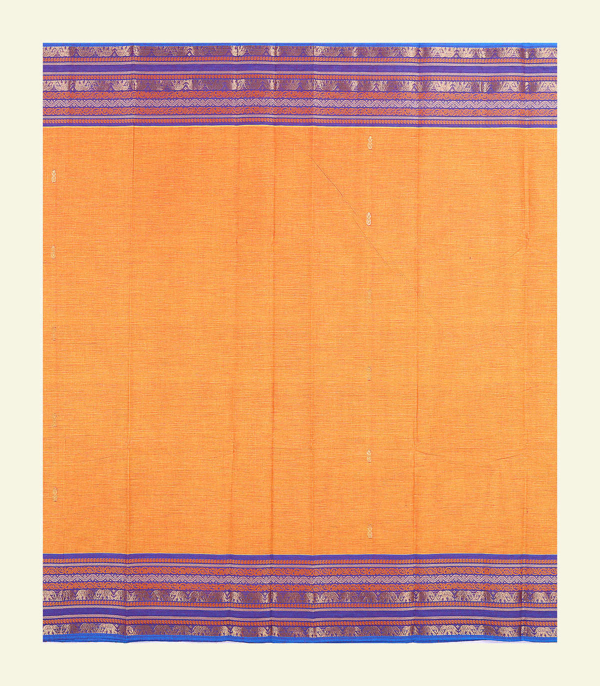 Orange Cotton Saree