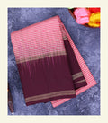 Pink Checkered Silk Saree