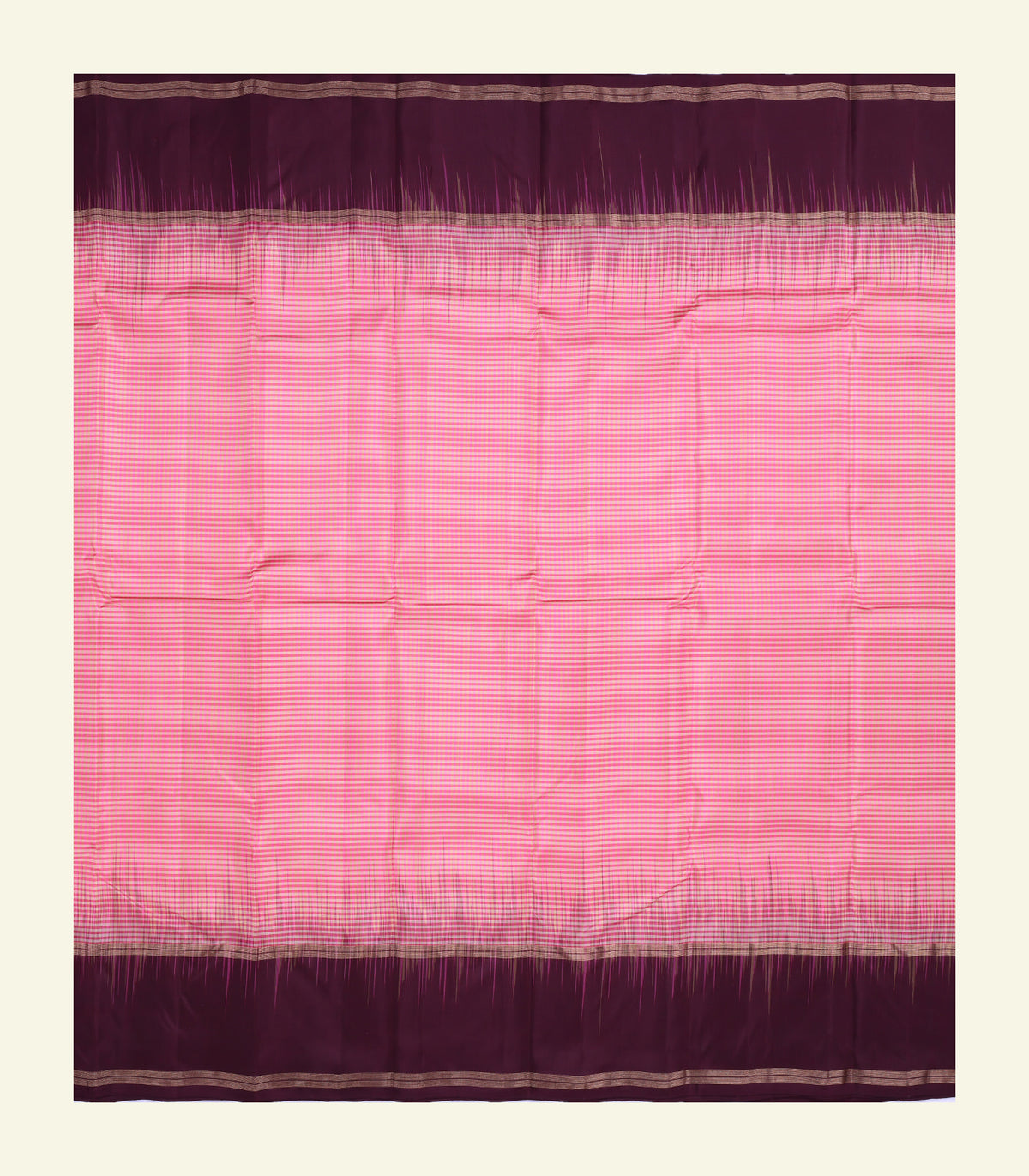 Pink Checkered Silk Saree