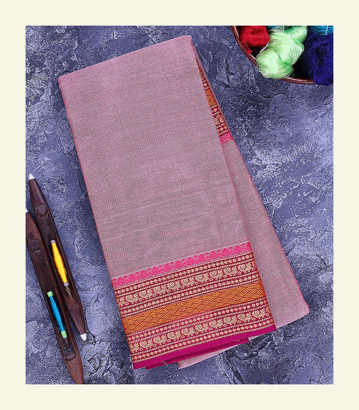 Pink Cotton Saree