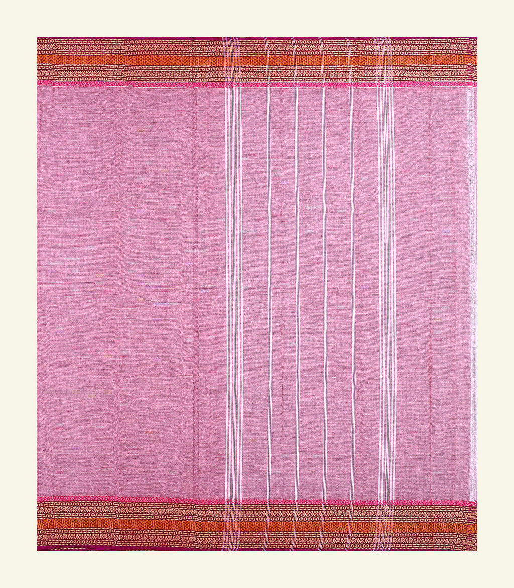 Pink Cotton Saree