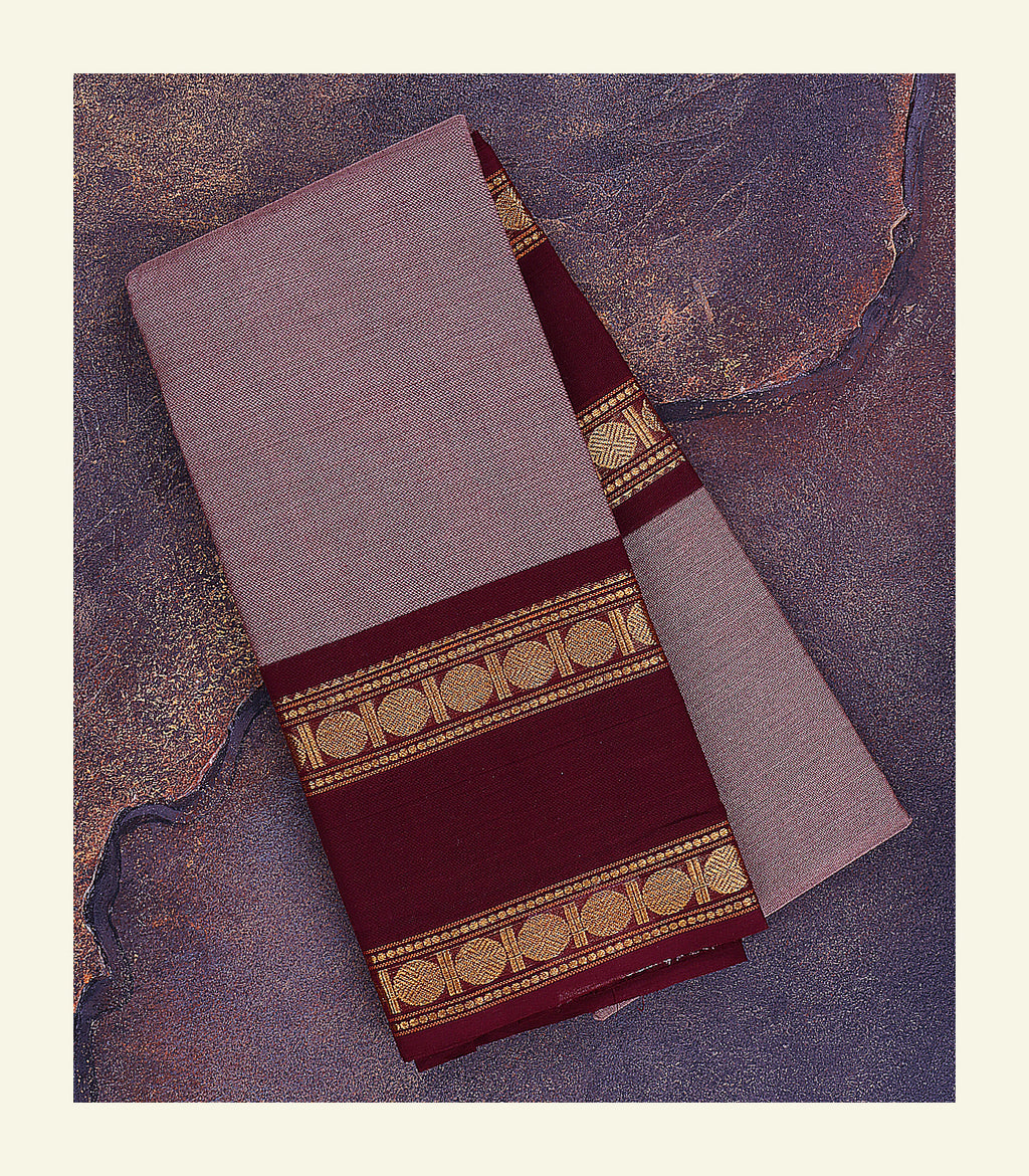 Plain Pink Cotton Saree