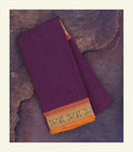 Purple Checkered Cotton Saree