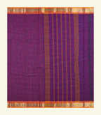 Purple Checkered Cotton Saree