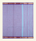 Purple Checkered Cotton Saree