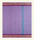 Purple Checkered Cotton Saree