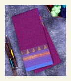 Purple Cotton Saree