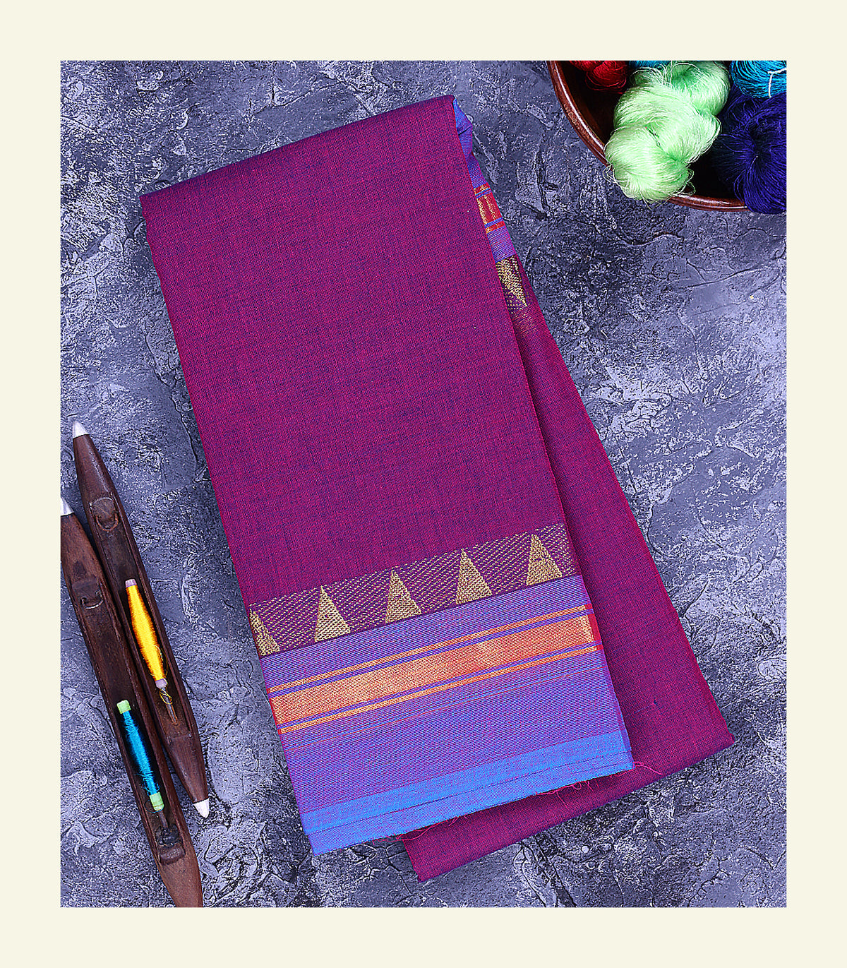 Purple Cotton Saree