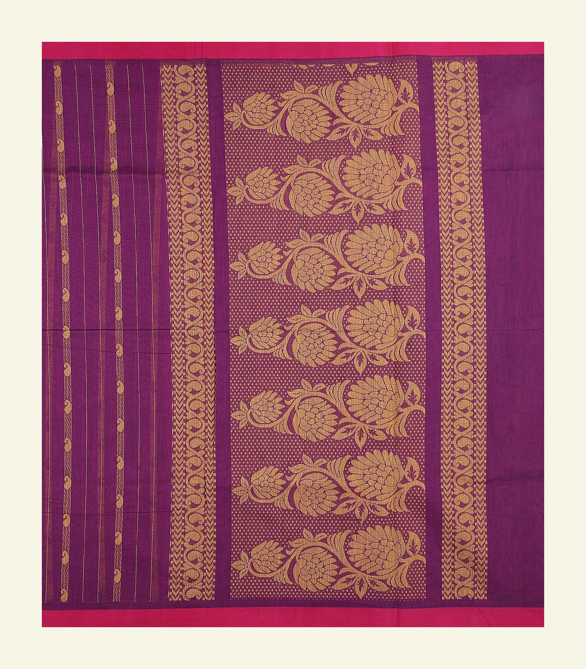 Purple Cotton Saree