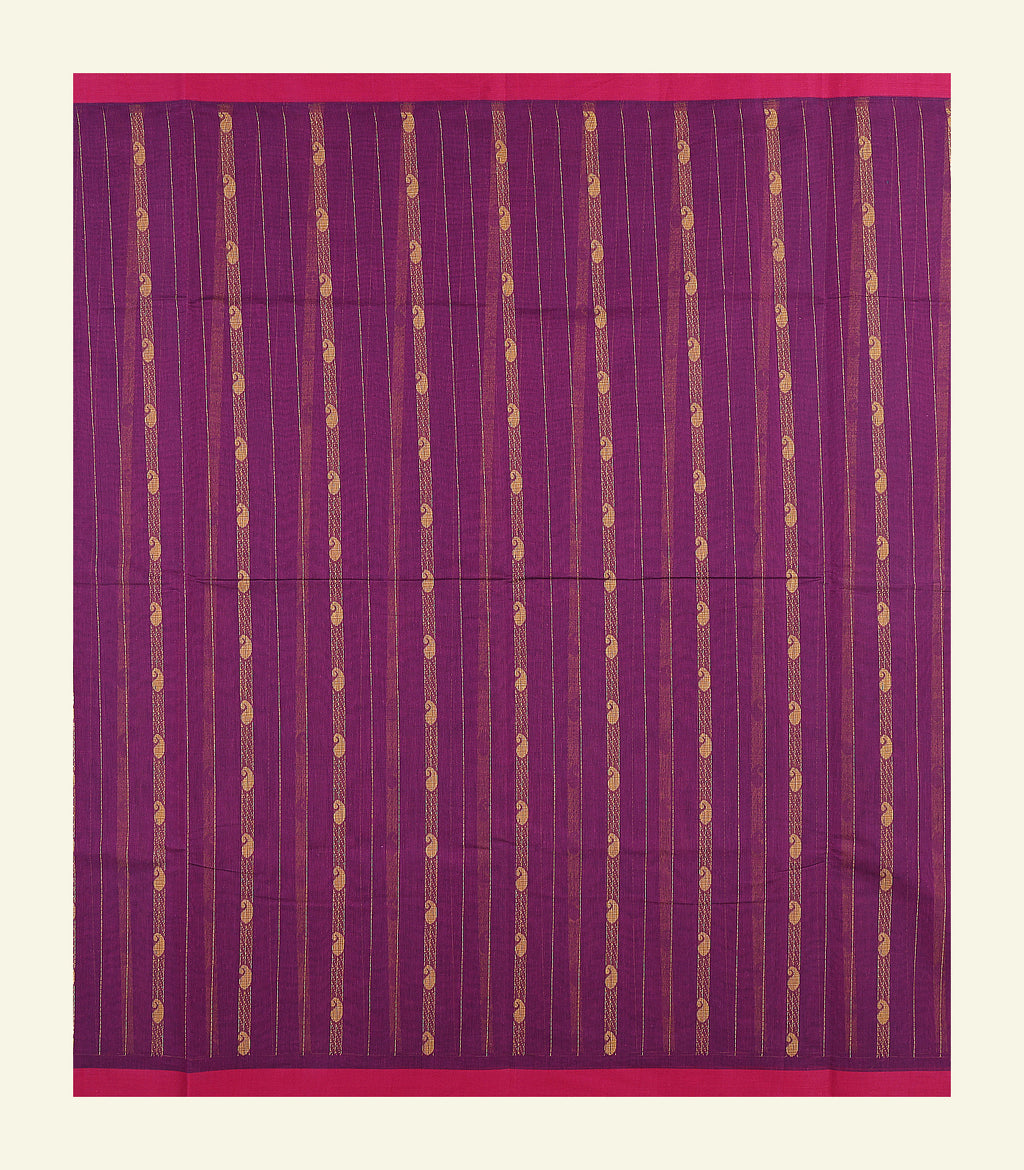 Purple Cotton Saree