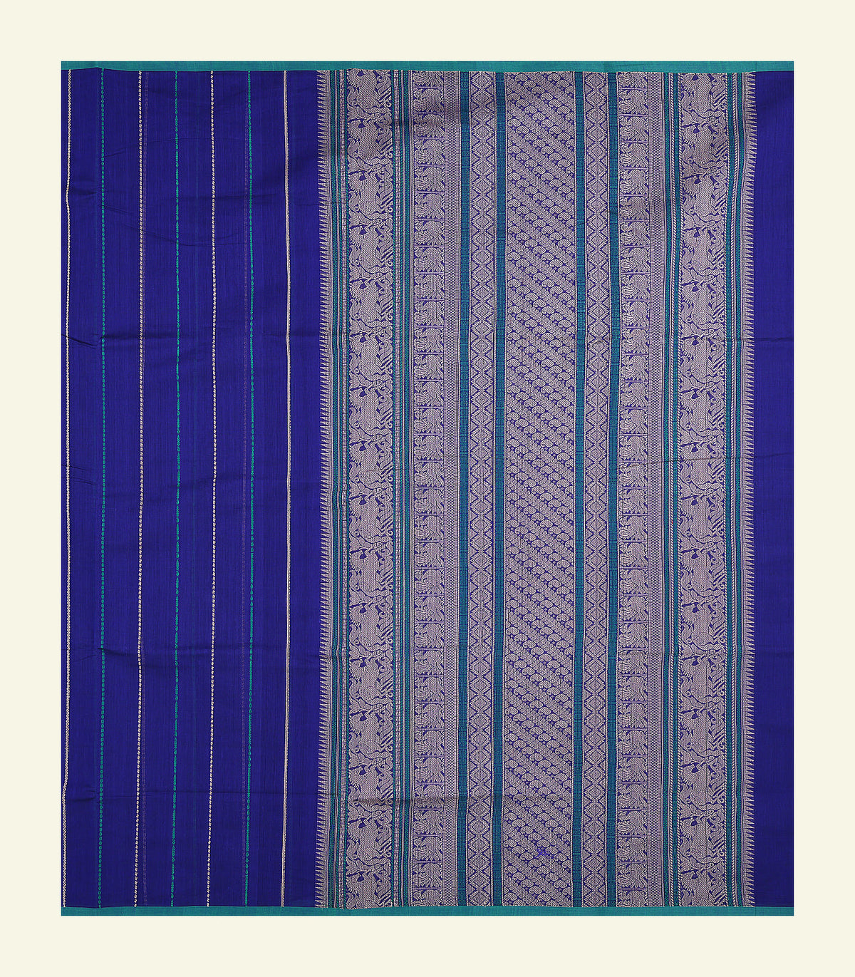 Dark Blue Handloom Cotton Saree