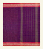 Purple Checkered Cotton Saree