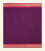 Purple Checkered Cotton Saree