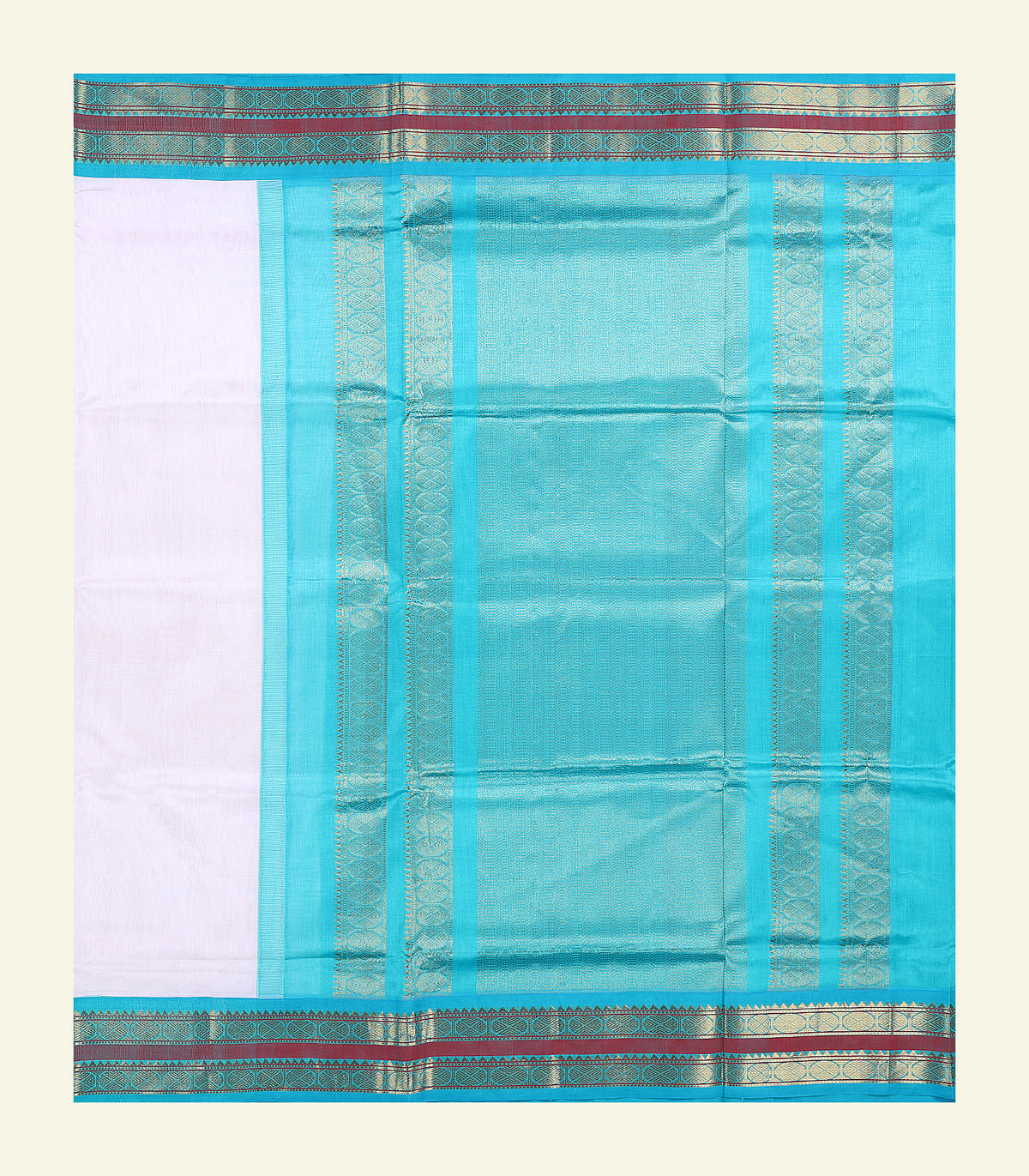 White Silk Cotton Saree