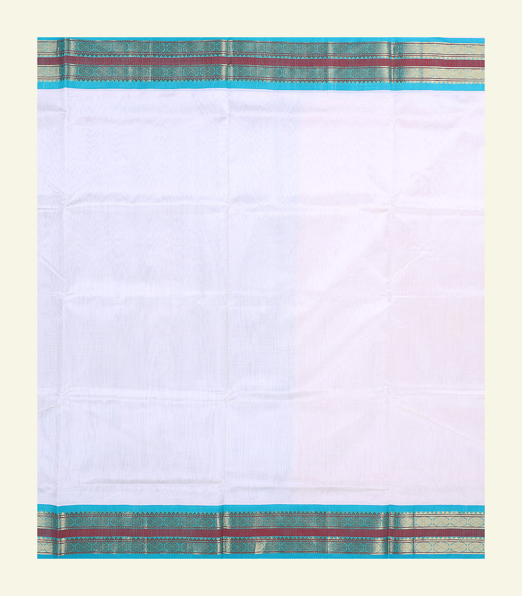 White Silk Cotton Saree