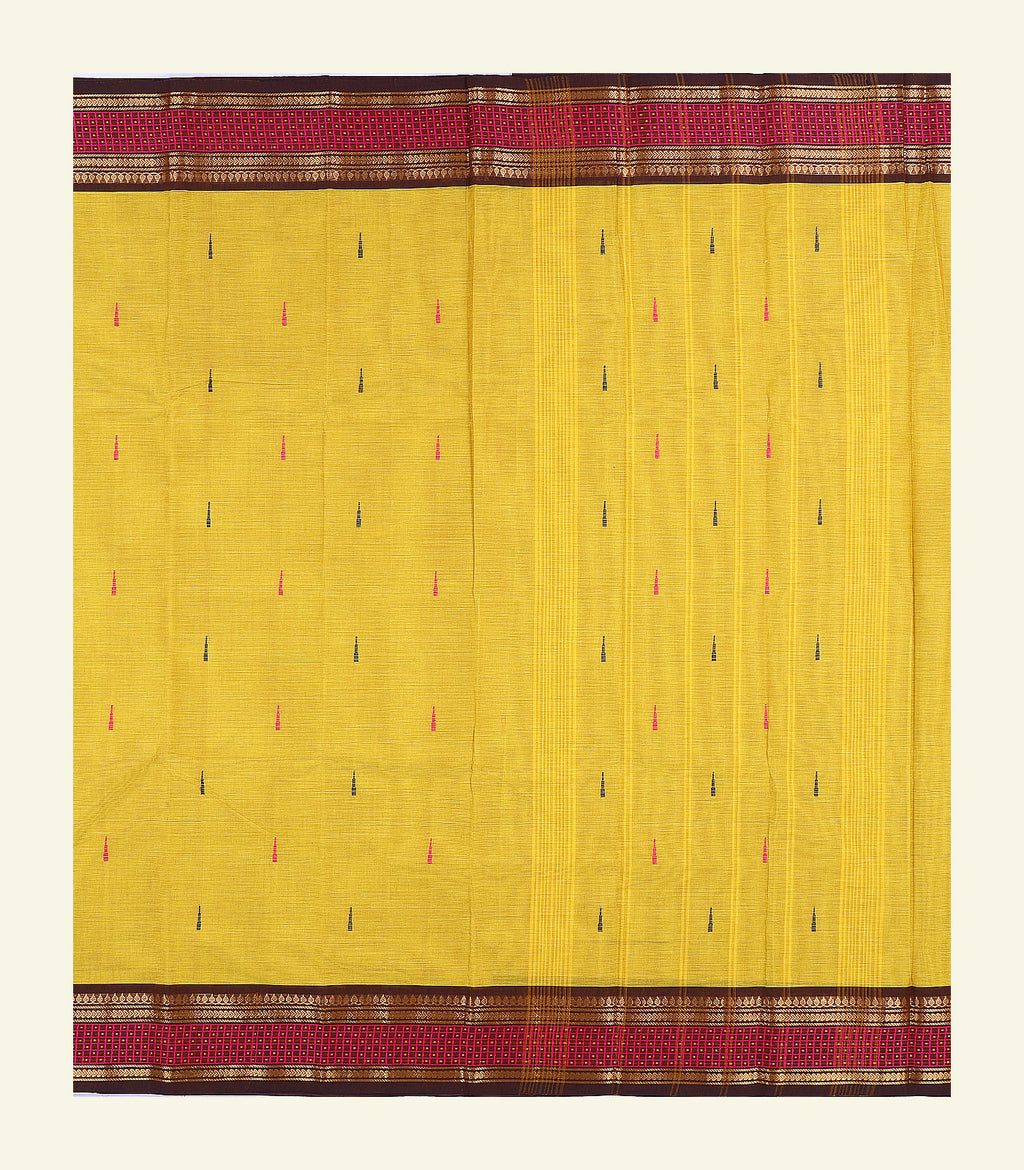 Yellow Cotton Saree