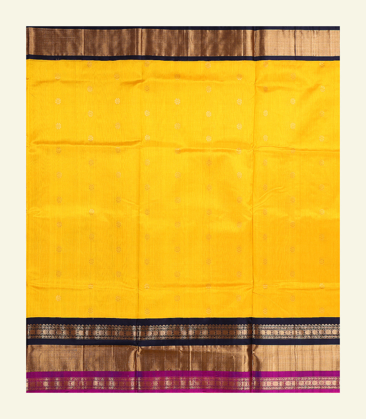 Yellow Silk Cotton Saree