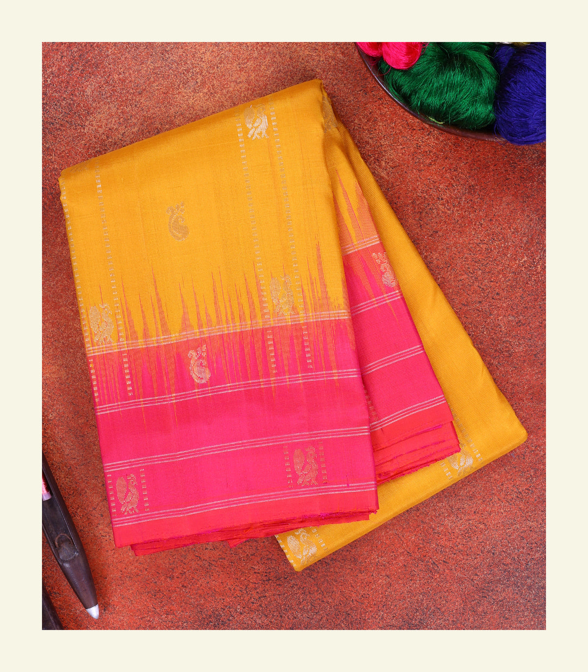 Yellow Silk Saree