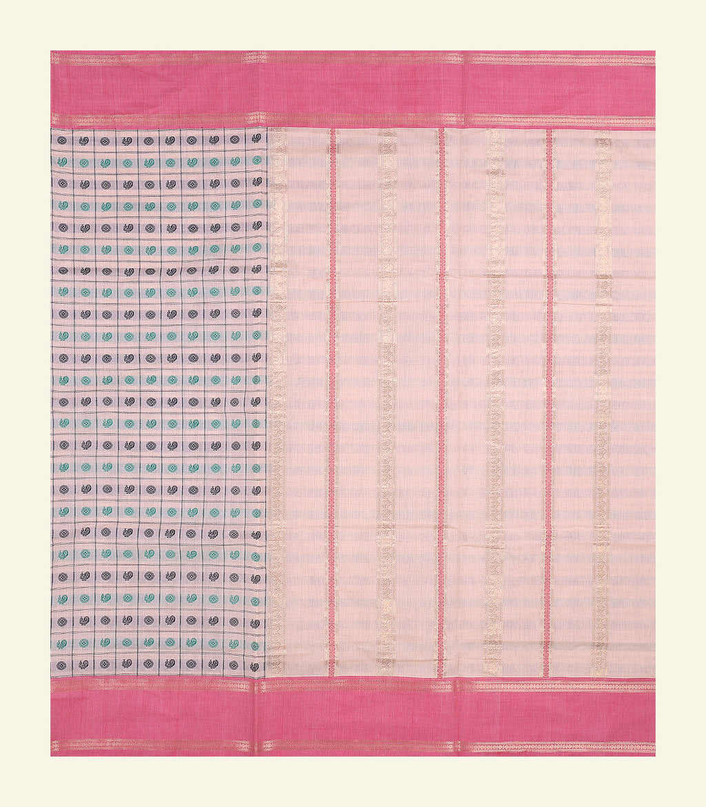 Checkered Handloom Cotton Saree