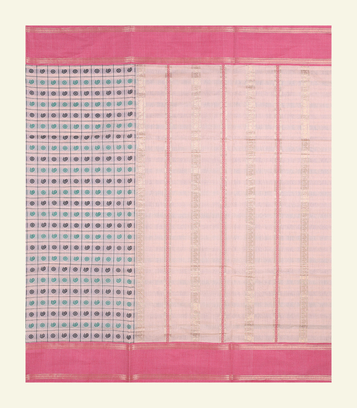Checkered Handloom Cotton Saree