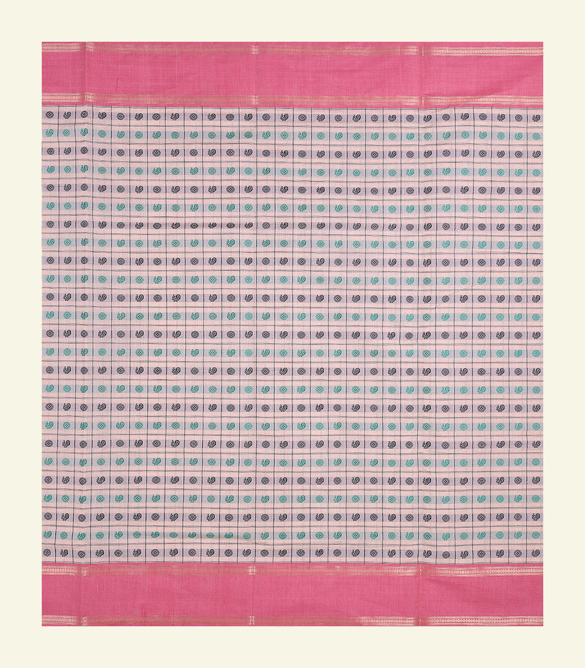 Checkered Handloom Cotton Saree