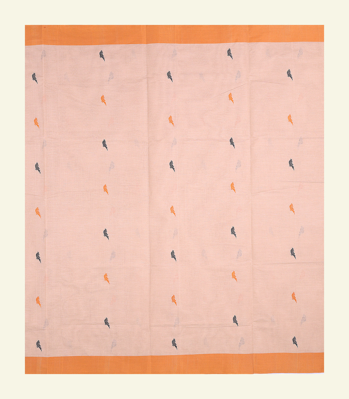 Peach Handloom Cotton Saree