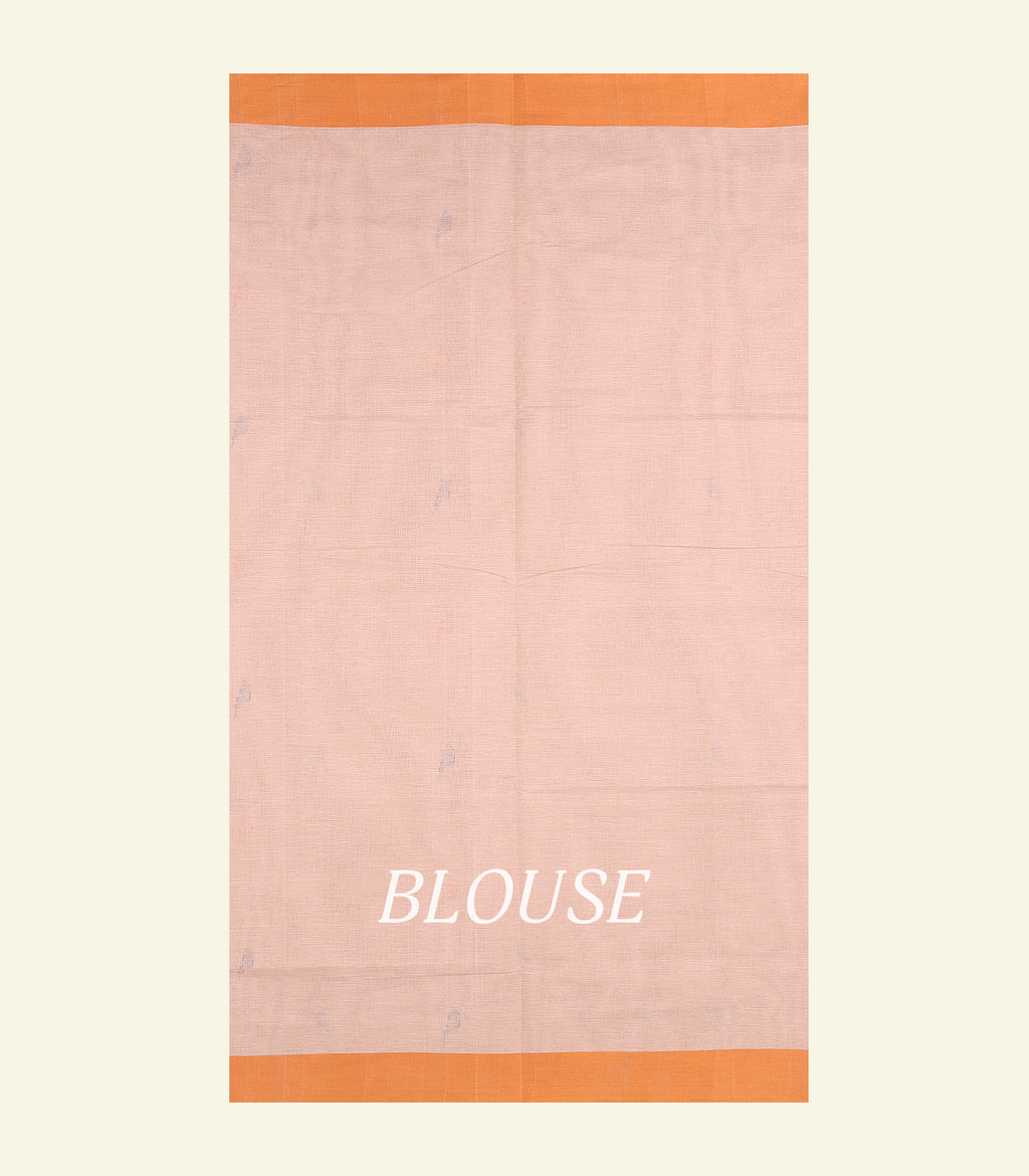Peach Handloom Cotton Saree