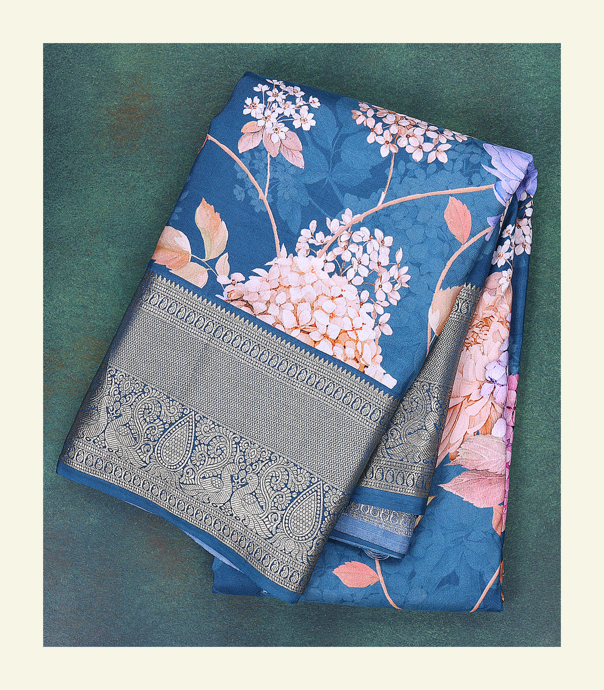 Floral Printed Handloom Silk Saree