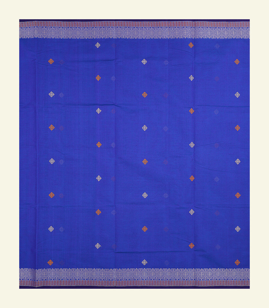 Royal Blue Handloom Cotton Saree