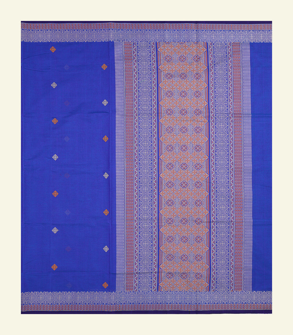 Royal Blue Handloom Cotton Saree