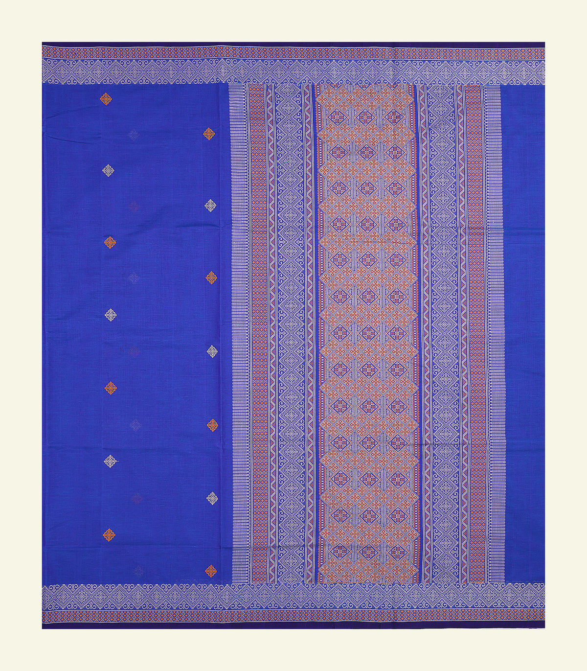 Royal Blue Handloom Cotton Saree