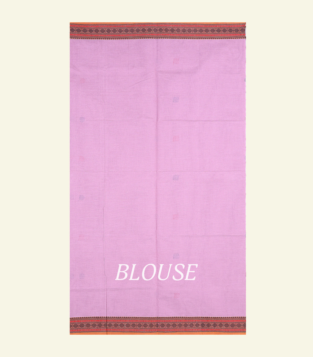 Baby Pink Handloom Cotton Saree