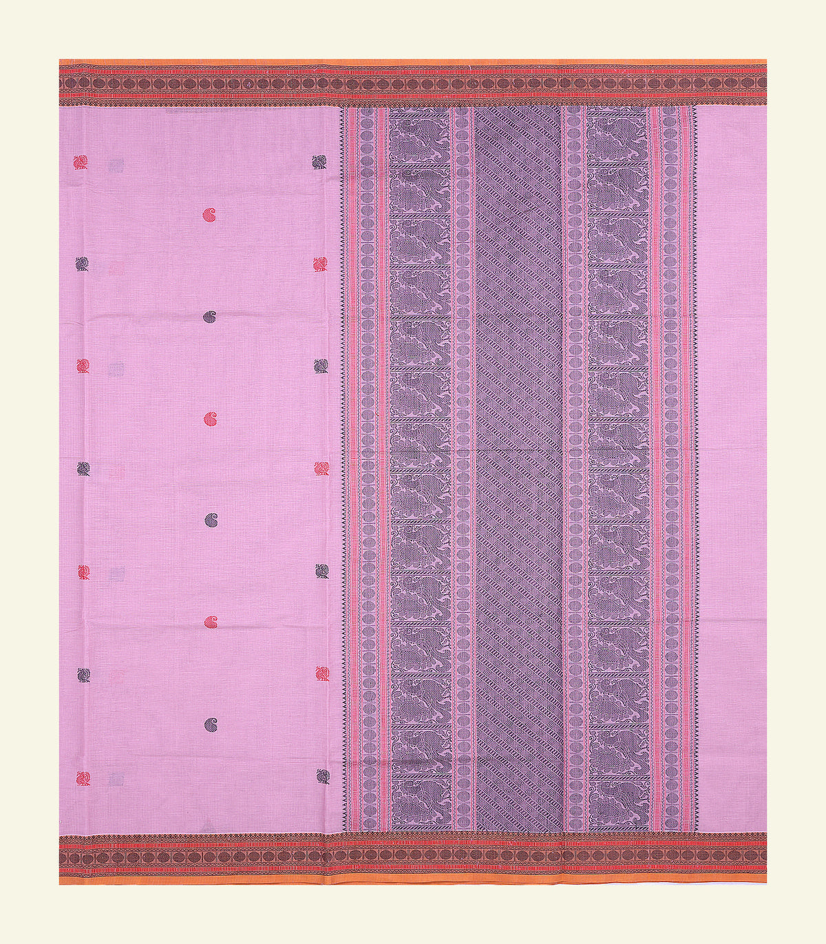 Baby Pink Handloom Cotton Saree