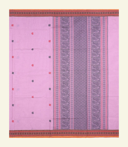 Baby Pink Handloom Cotton Saree