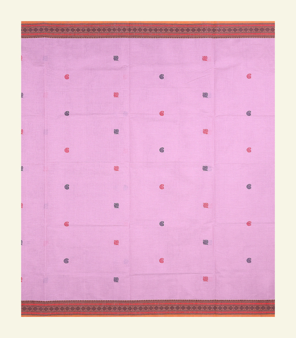 Baby Pink Handloom Cotton Saree