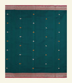 Bottle Green Handloom Cotton Saree