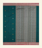 Bottle Green Handloom Cotton Saree