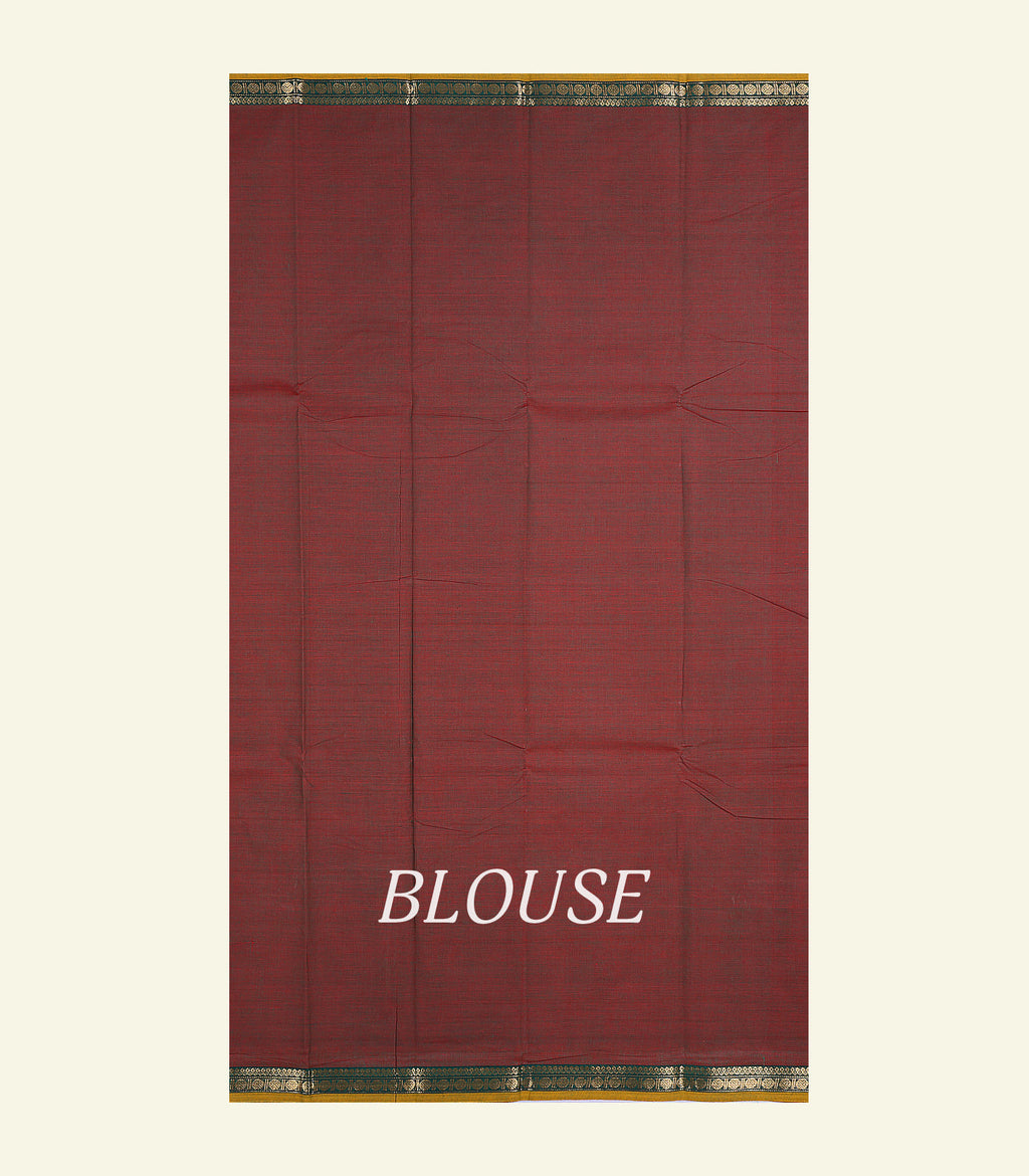 Brown Plain Cotton Saree