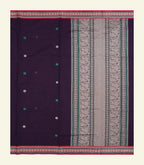 Dark Purple Handloom Cotton Saree
