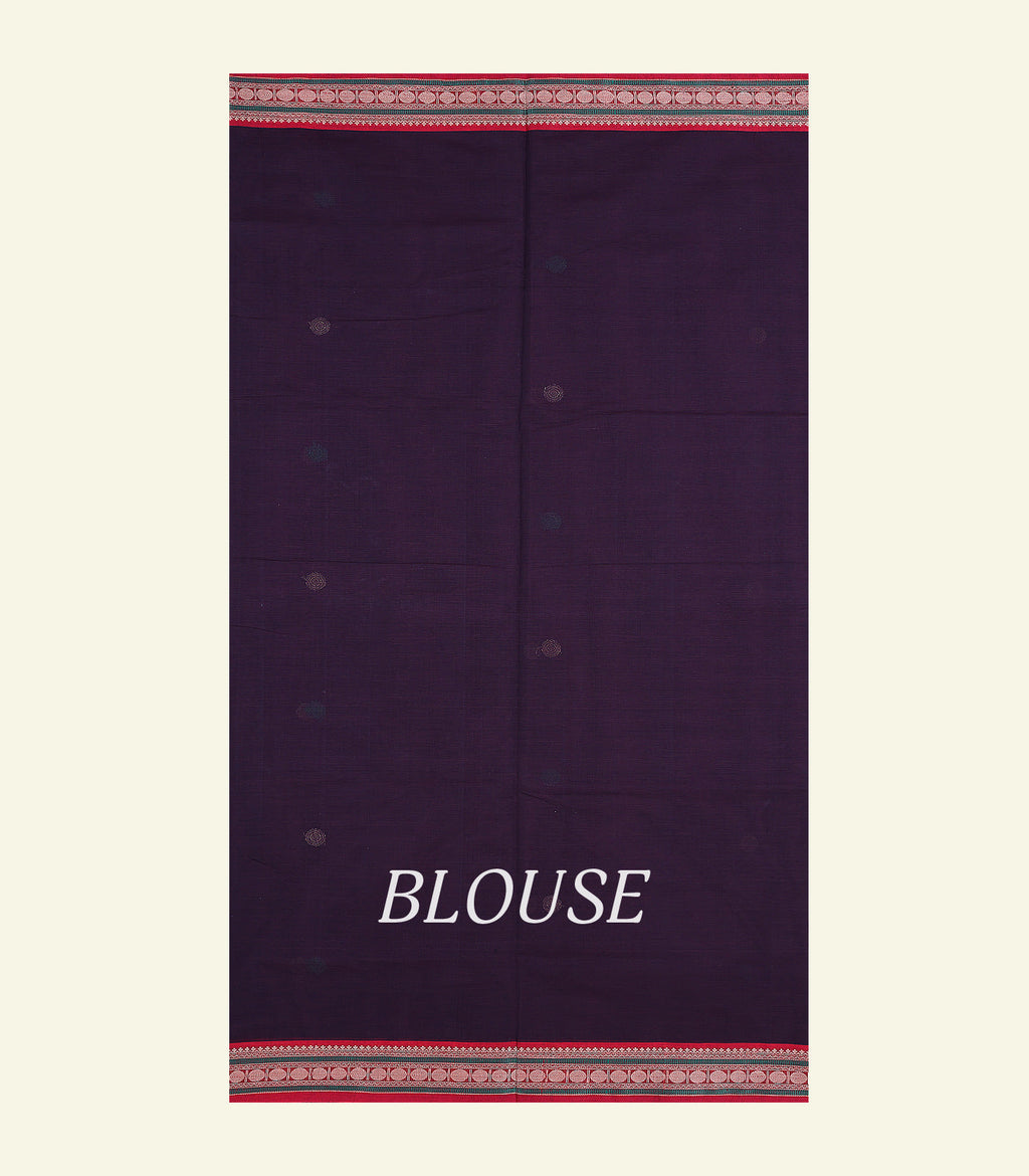 Dark Purple Handloom Cotton Saree