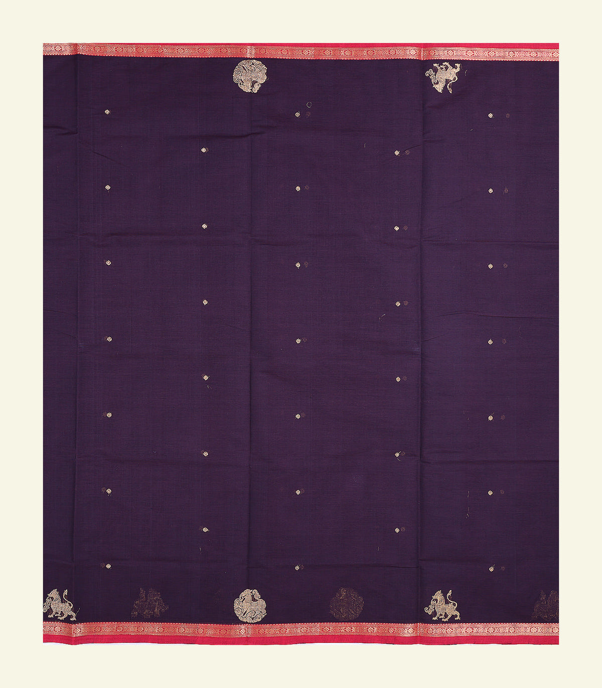 Purple Handloom Cotton Saree