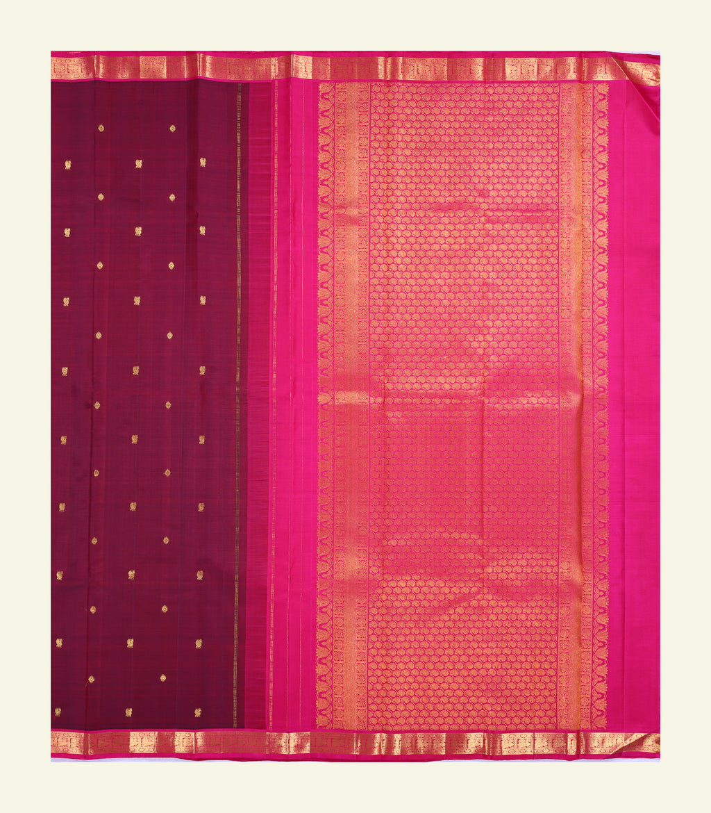 Maroon Handloom Silk Saree