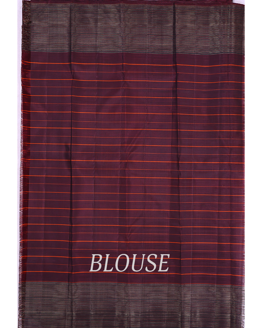 Blouse of the saree with seer border and beldari lines on the body