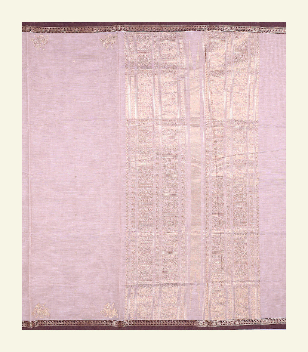 Blush Pink Handloom Cotton Saree