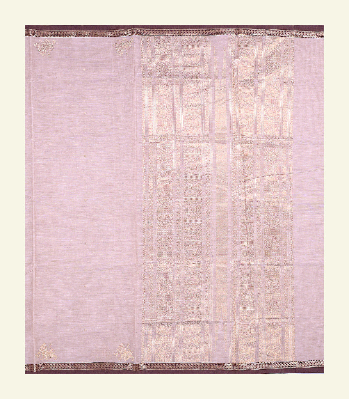Blush Pink Handloom Cotton Saree