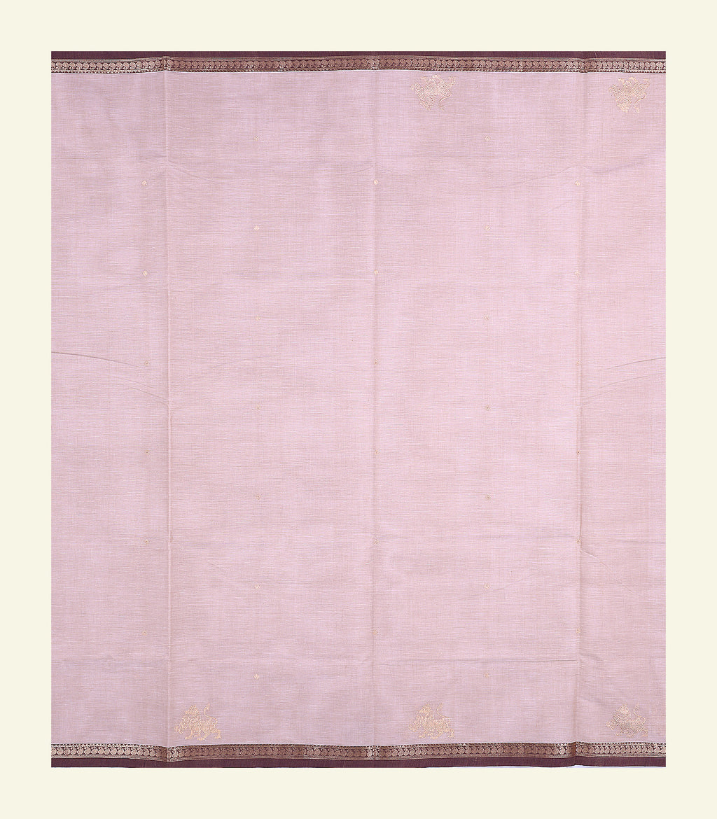 Blush Pink Handloom Cotton Saree