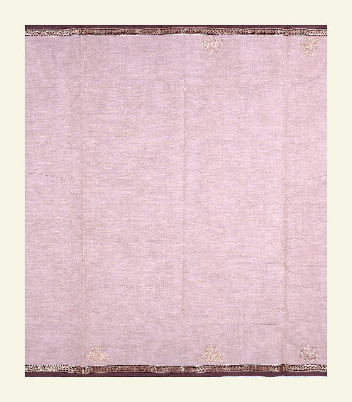 Blush Pink Handloom Cotton Saree