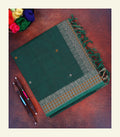 Dark Green Handloom Cotton Saree